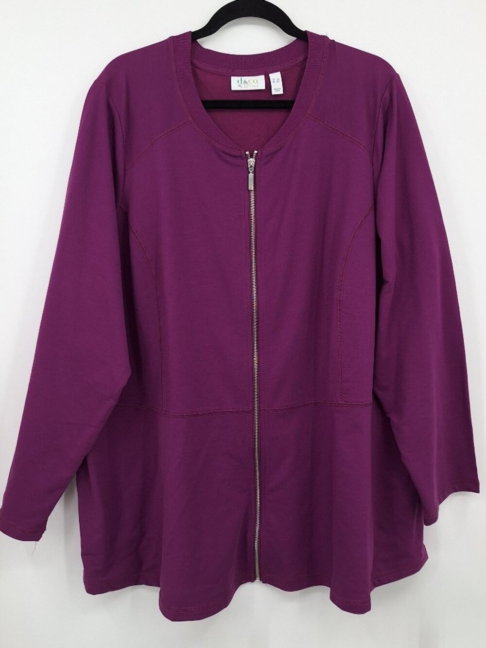 Denim & Co. Active Duo Stretch Zip Front Jacket Purple Size 3X NEW NWOT
